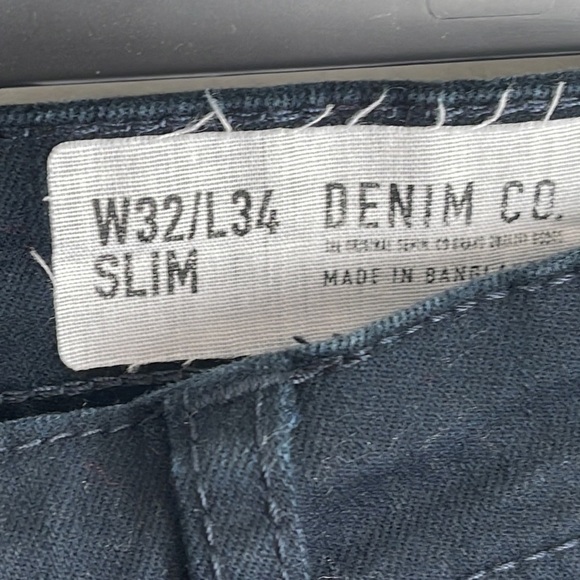 DENIM CO SLIM STRAIGHT LEG BLACK JEANS SIZE 32 X 34L - Picture 4 of 7